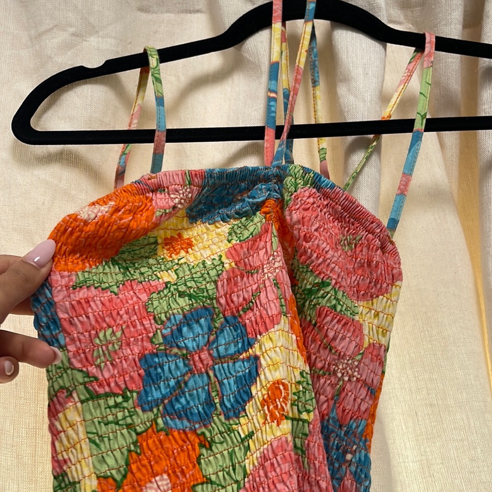 Pics don’t do this justice. It’s a body con floral bright dress. I love it!!